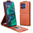 Motorola Edge 60 Stylus lodret flip-etui med stativ - Brun