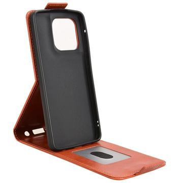 Motorola Edge 60 Stylus lodret flip-etui med stativ - Brun