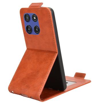 Motorola Edge 60 Stylus lodret flip-etui med stativ - Brun