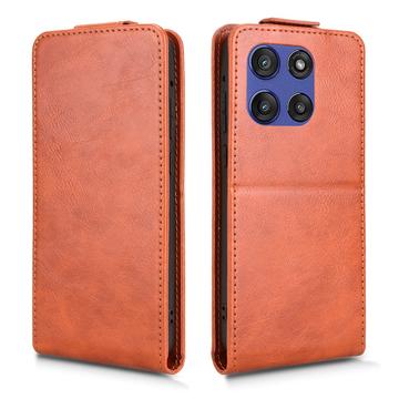 Motorola Edge 60 Stylus lodret flip-etui med stativ - Brun