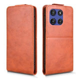 Motorola Edge 60 Stylus lodret flip-etui med stativ - Brun