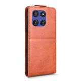 Motorola Edge 60 Stylus lodret flip-etui med stativ - Brun