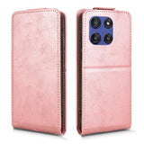Motorola Edge 60 Stylus lodret flip-etui med stativ - rosaguld