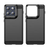 Motorola Edge 70 Børstet TPU Cover - Karbonfiber - Sort