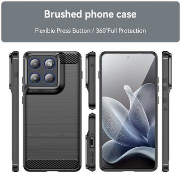 Motorola Edge 70 Børstet TPU Cover - Karbonfiber - Sort