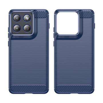 Motorola Edge 70 Børstet TPU Cover - Karbonfiber - blå