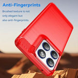 Motorola Edge 70 Børstet TPU Cover - Karbonfiber - rød