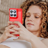 Motorola Edge 70 Børstet TPU Cover - Karbonfiber - rød