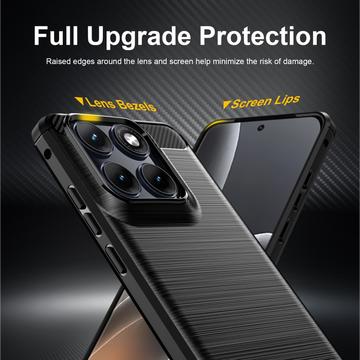 Motorola Edge 70 Fusion/70 Fusion+ Børstet TPU Cover - Karbonfiber - Sort