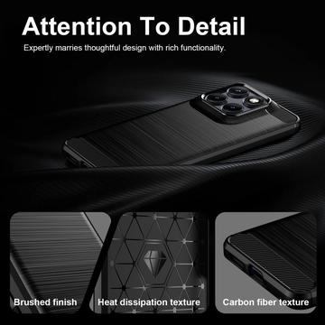 Motorola Edge 70 Fusion/70 Fusion+ Børstet TPU Cover - Karbonfiber - Sort