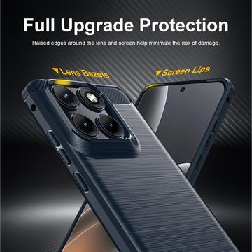 Motorola Edge 70 Fusion/70 Fusion+ Børstet TPU Cover - Karbonfiber - blå