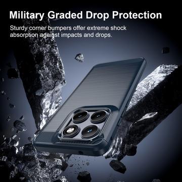 Motorola Edge 70 Fusion/70 Fusion+ Børstet TPU Cover - Karbonfiber - blå