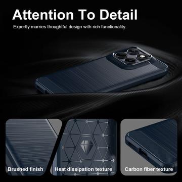 Motorola Edge 70 Fusion/70 Fusion+ Børstet TPU Cover - Karbonfiber - blå