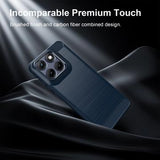 Motorola Edge 70 Fusion/70 Fusion+ Børstet TPU Cover - Karbonfiber - blå