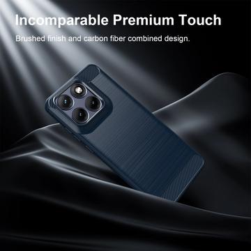 Motorola Edge 70 Fusion/70 Fusion+ Børstet TPU Cover - Karbonfiber - blå