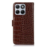 Motorola Edge 70 Fusion/70 Fusion+ Crocodile Series Læderpung med RFID - Brun