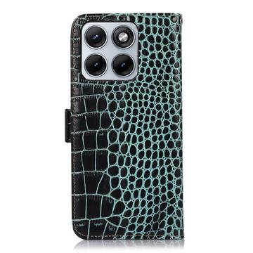 Motorola Edge 70 Fusion/70 Fusion+ Crocodile Series Læderpung med RFID - Grøn