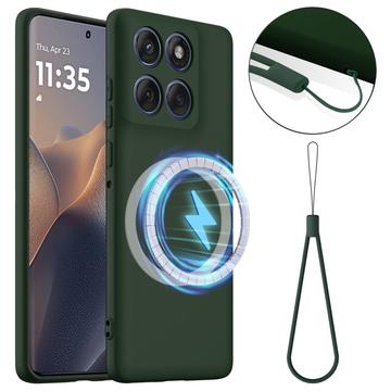 Motorola Edge 70 Liquid Silikone Cover - MagSafe Kompatibel - Mørkegrøn