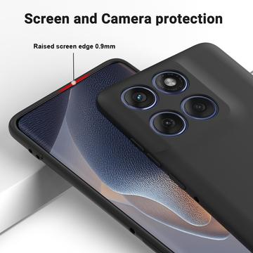 Motorola Edge 70 Flydende silikone cover med håndrem - sort