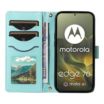 Motorola Edge 70 Luksus Vatteret Pung - Turkis