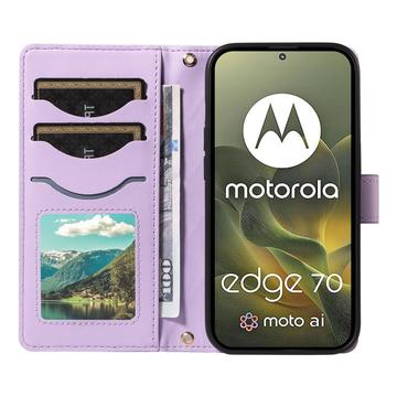 Motorola Edge 70 Luksus Vatteret Pung - lilla