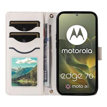 Motorola Edge 70 Luksus Vatteret Pung - hvid