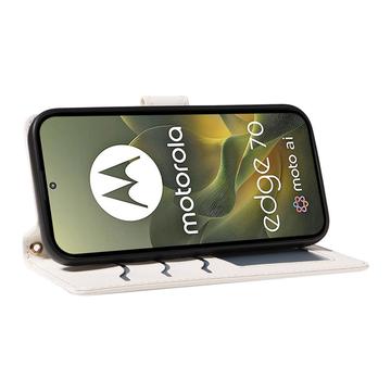 Motorola Edge 70 Luksus Vatteret Pung - hvid