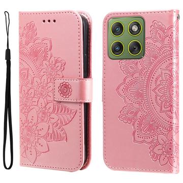 Motorola Edge 70 Mandala Series Etui med Pung - Pink