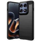 Motorola Edge 70 Pro Børstet TPU Cover - Karbonfiber - Sort