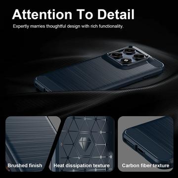 Motorola Edge 70 Pro Børstet TPU Cover - Karbonfiber - blå