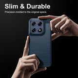 Motorola Edge 70 Pro Børstet TPU Cover - Karbonfiber - blå