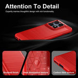 Motorola Edge 70 Pro Børstet TPU Cover - Karbonfiber - rød
