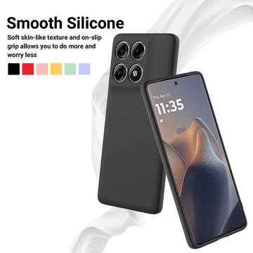 Motorola Edge 70 Pro Flydende silikone cover med håndrem - Sort