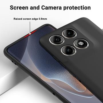 Motorola Edge 70 Pro Flydende silikone cover med håndrem - Sort