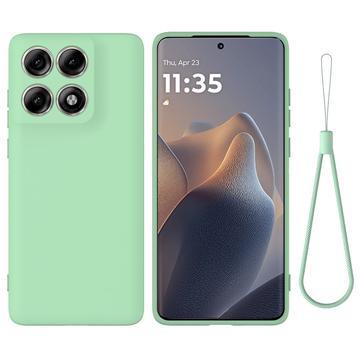 Motorola Edge 70 Pro Flydende silikone cover med håndrem - Grøn