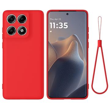 Motorola Edge 70 Pro Flydende silikone cover med håndrem - Rød