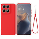 Motorola Edge 70 Pro Flydende silikone cover med håndrem - Rød