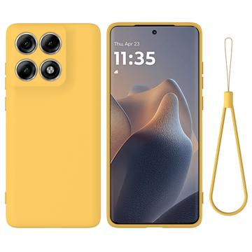 Motorola Edge 70 Pro Flydende silikone cover med håndrem - Gul