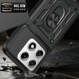 Motorola Edge 70 Pro Roterende Ring Hybrid Cover med Kameraskjold - Sort