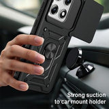 Motorola Edge 70 Pro Roterende Ring Hybrid Cover med Kameraskjold - Sort