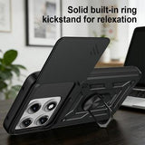 Motorola Edge 70 Pro Roterende Ring Hybrid Cover med Kameraskjold - Sort