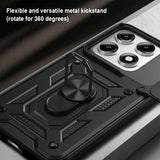 Motorola Edge 70 Pro Roterende Ring Hybrid Cover med Kameraskjold - Sort