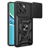 Motorola Edge 70 Roterende Ring Hybrid Cover med Kameraskjold - Sort