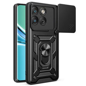Motorola Edge 70 Roterende Ring Hybrid Cover med Kameraskjold - Sort