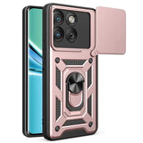 Motorola Edge 70 Roterende Ring Hybrid Cover med Kameraskjold - Rødguld