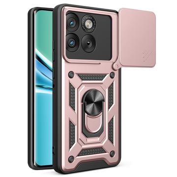 Motorola Edge 70 Roterende Ring Hybrid Cover med Kameraskjold - Rødguld