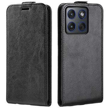 Motorola Edge 70 Vertikal Flip Etui med Kortholder - Sort