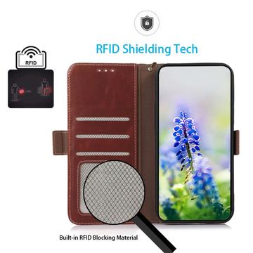 Motorola Edge 70 Pung læder cover med RFID - Brun