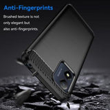 Motorola Moto E13 Børstet TPU Cover - Karbonfiber - Sort