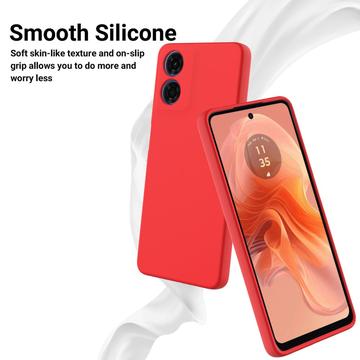 Motorola Moto E14 Liquid Silikone Cover med Strop - Rød